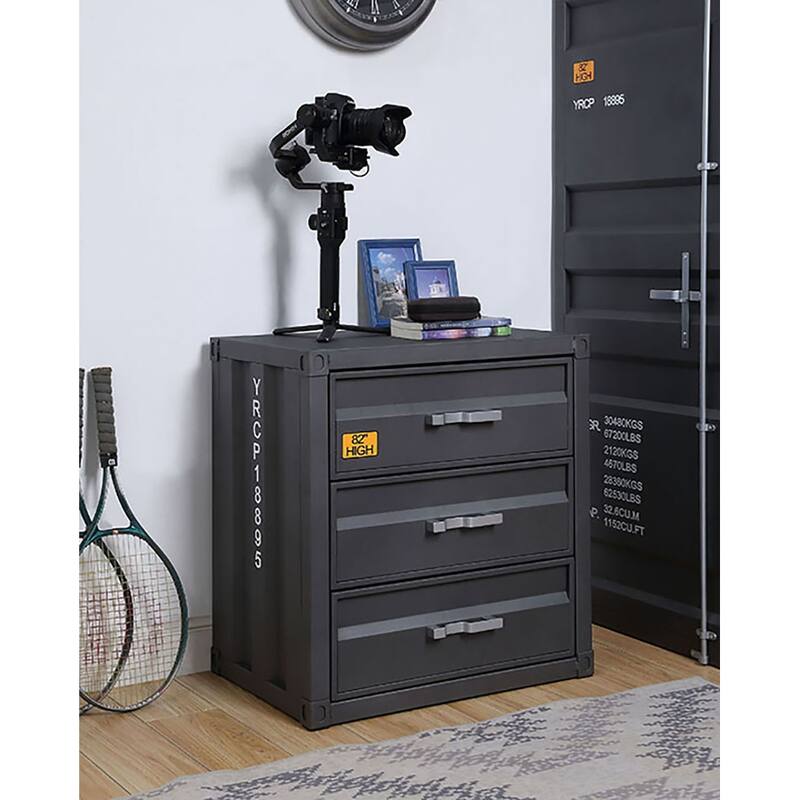 Kamloops Gunmetal Chest with 3- Drawer