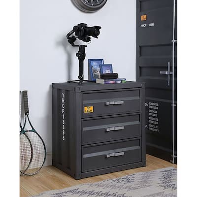 Kamloops Gunmetal Chest with 3- Drawer