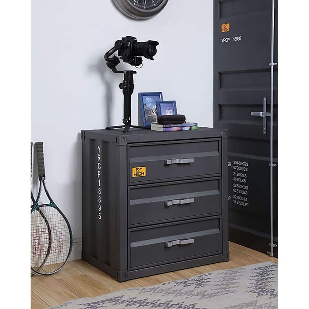 Kamloops Gunmetal Chest with 3- Drawer