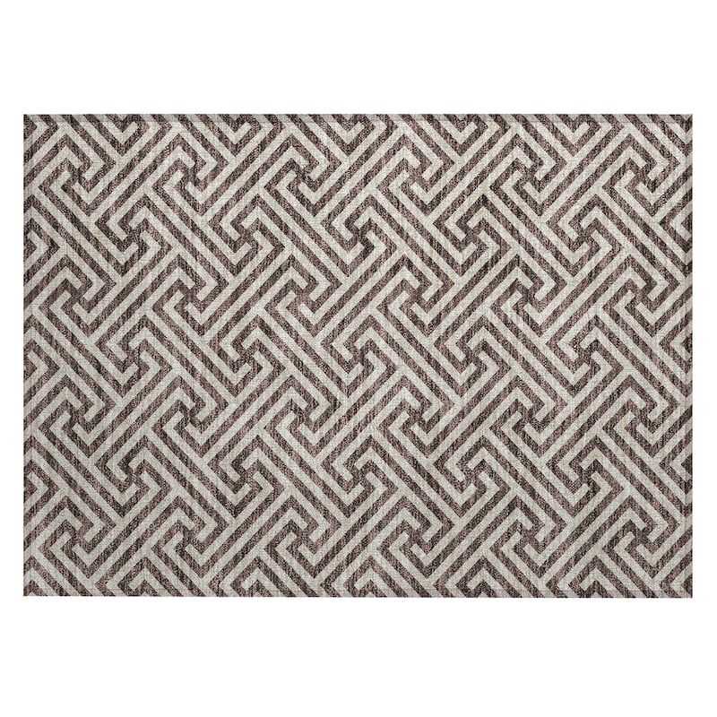Machine Washable Indoor/ Outdoor Chantille Modern Geo Rug