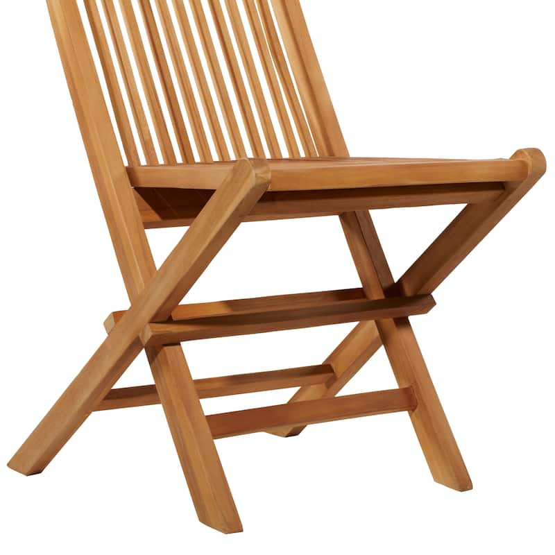 Brown Teak Wood Traditional Indoor/Outdoor Picnic Dining Table Set (Set of 5 Pieces) - S/5 47"W, 31"H (A+B)