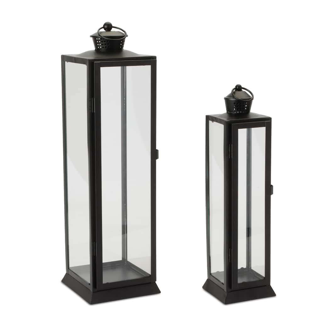 Modern Iron Candle Lantern (Set of 2)