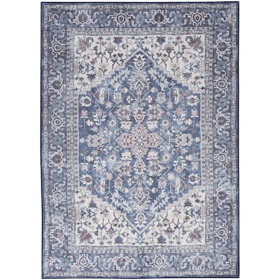 New Concept Washables Vintage Medallion Machine Washable Area Rug