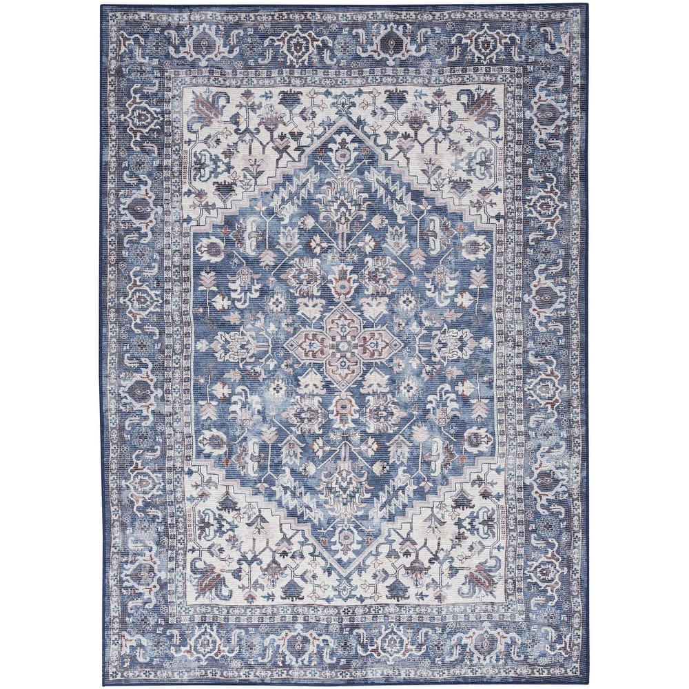 New Concept Washables Vintage Medallion Machine Washable Area Rug
