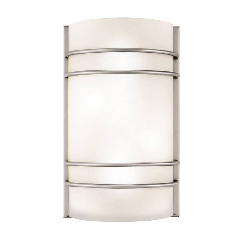 Access Lighting Cassi 1-Light Wall Sconce - Brushed Steel Finish - Opal Glass Shade - SSL Dedicated LED - 16W - Brushed Steel