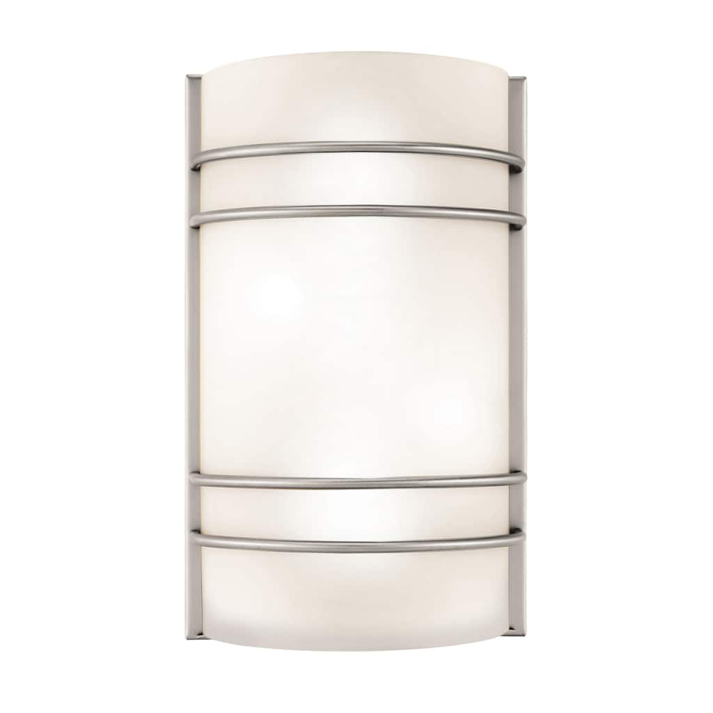 Access Lighting Cassi 1-Light Wall Sconce - Brushed Steel Finish - Opal Glass Shade - SSL Dedicated LED - 16W