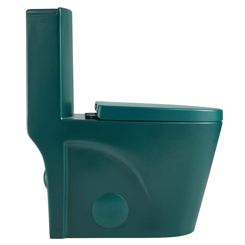 Fine Fixtures Dual-Flush Elongated One-Piece Toilet with High Efficiency Flush