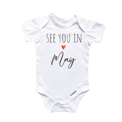 May Baby Announcement - Baby Boy Girl Clothes Infant Bodysuit Funny Cute Newborn