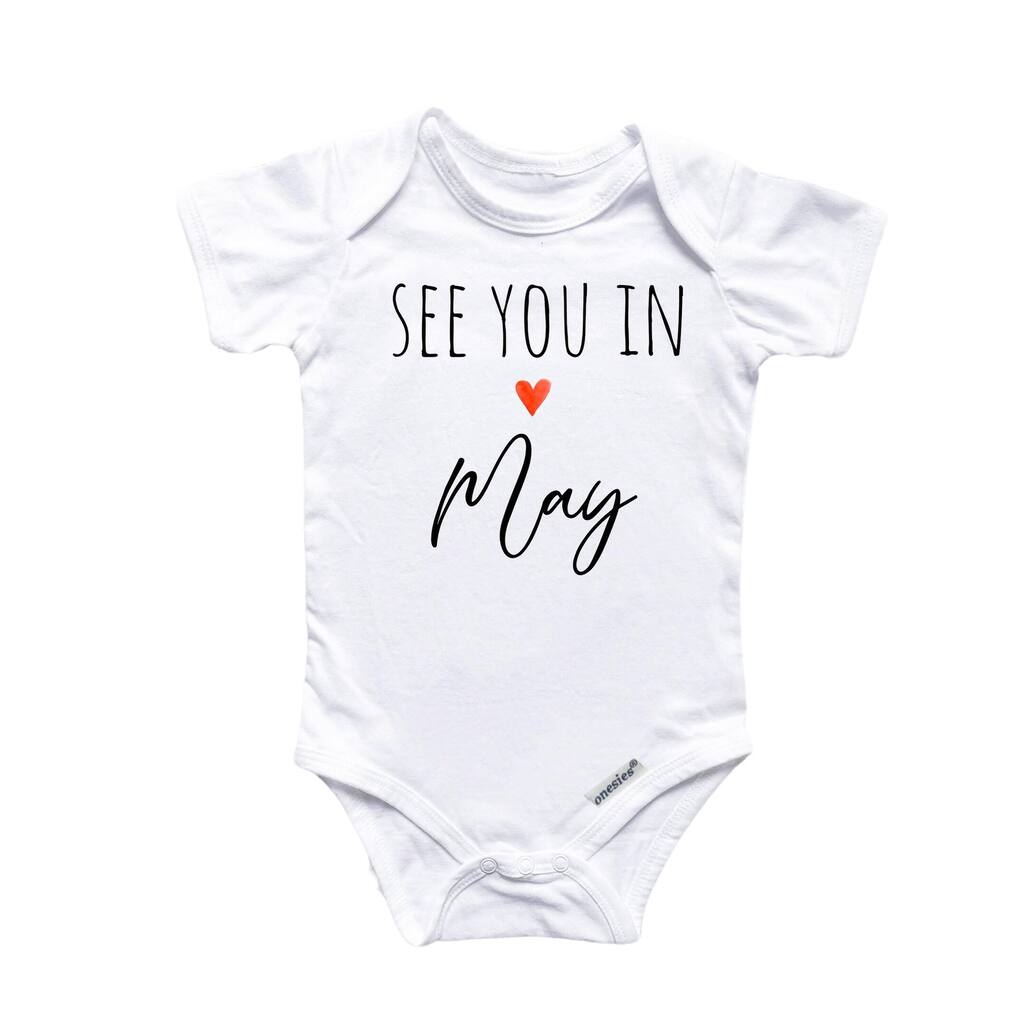 May Baby Announcement - Baby Boy Girl Clothes Infant Bodysuit Funny Cute Newborn