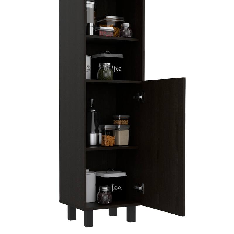 Sheffield 2-Door Pantry Cabinet, with Two 2-Cabinet Spaces and Two Open Shelves