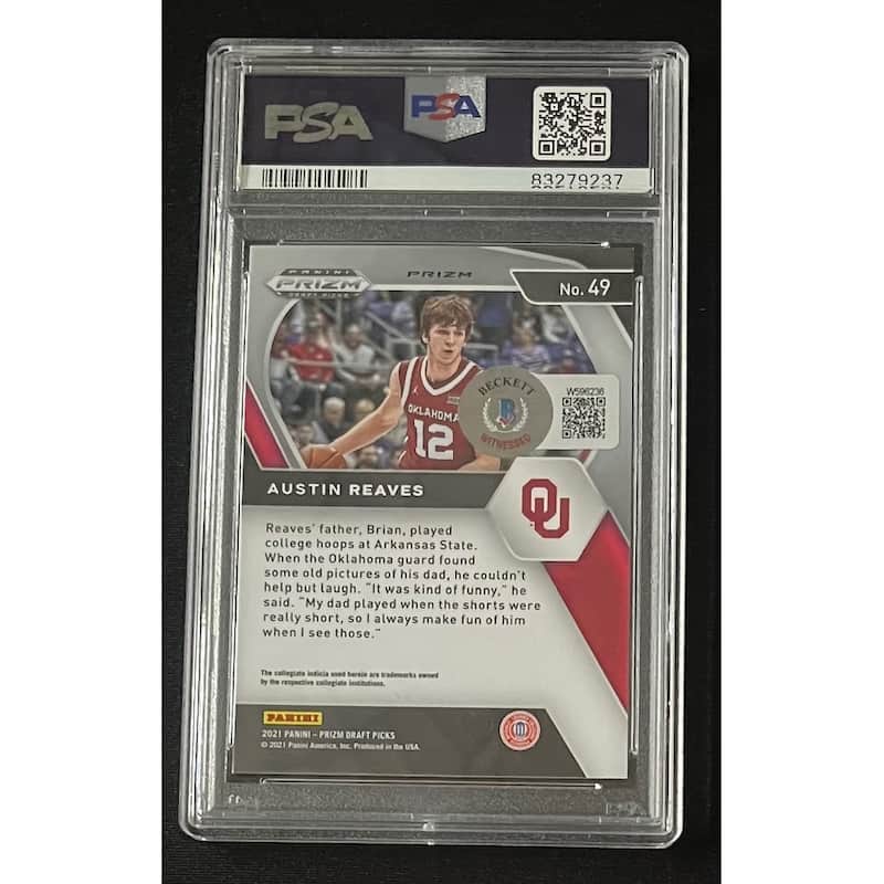 Austin Reaves 2021 Panini Prizm Red Ice Signed Rookie Card #49 Auto PSA 83279237 - 8'6" x 11'6"