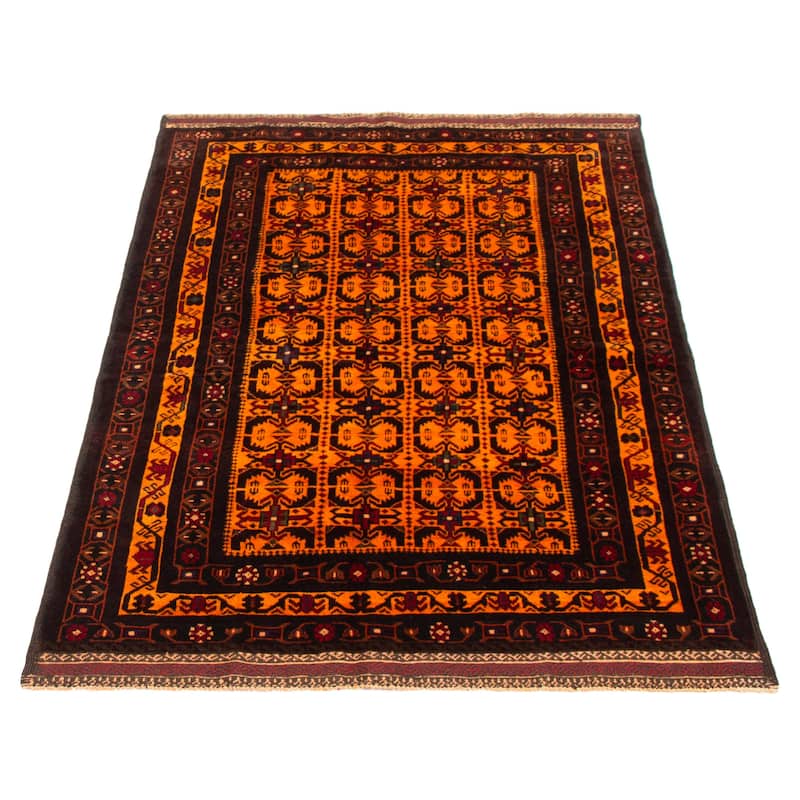 Teimani Orange Rug 4'4" x 6'9" - 4'4 x 6'9