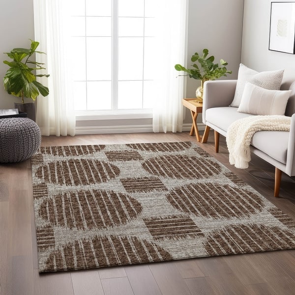 slide 2 of 49, Premium Washable Super Soft Contemporary Geo Mayfield Rug Brown - 10' x 14' - Rectangle