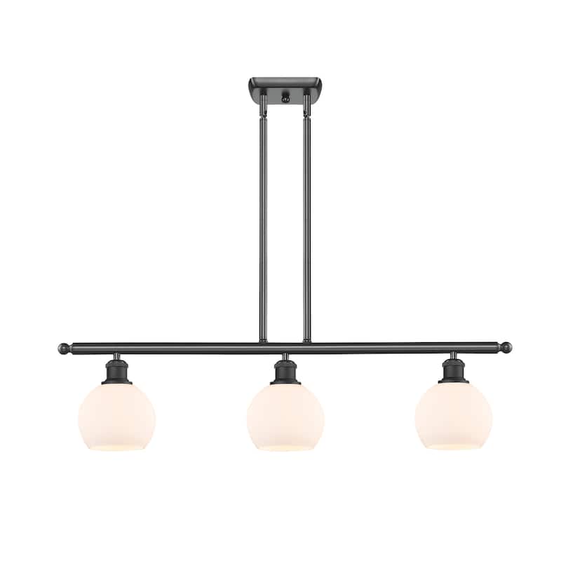 Innovations Lighting 516-3I-9-36 Athens Linear Athens 3 Light 36" Wide - Matte Black / Matte White