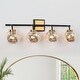 preview thumbnail 10 of 16, Modern Black Gold 2/3/4-Light Bathroom Mercury Glass Vanity Lights Wall Sconces 4-Light