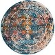 preview thumbnail 40 of 48, SAFAVIEH Vintage Distressed Boho Persian Bihter Oriental Polyester Rug with Fringe 5' Round - Turquoise/Multi - Round