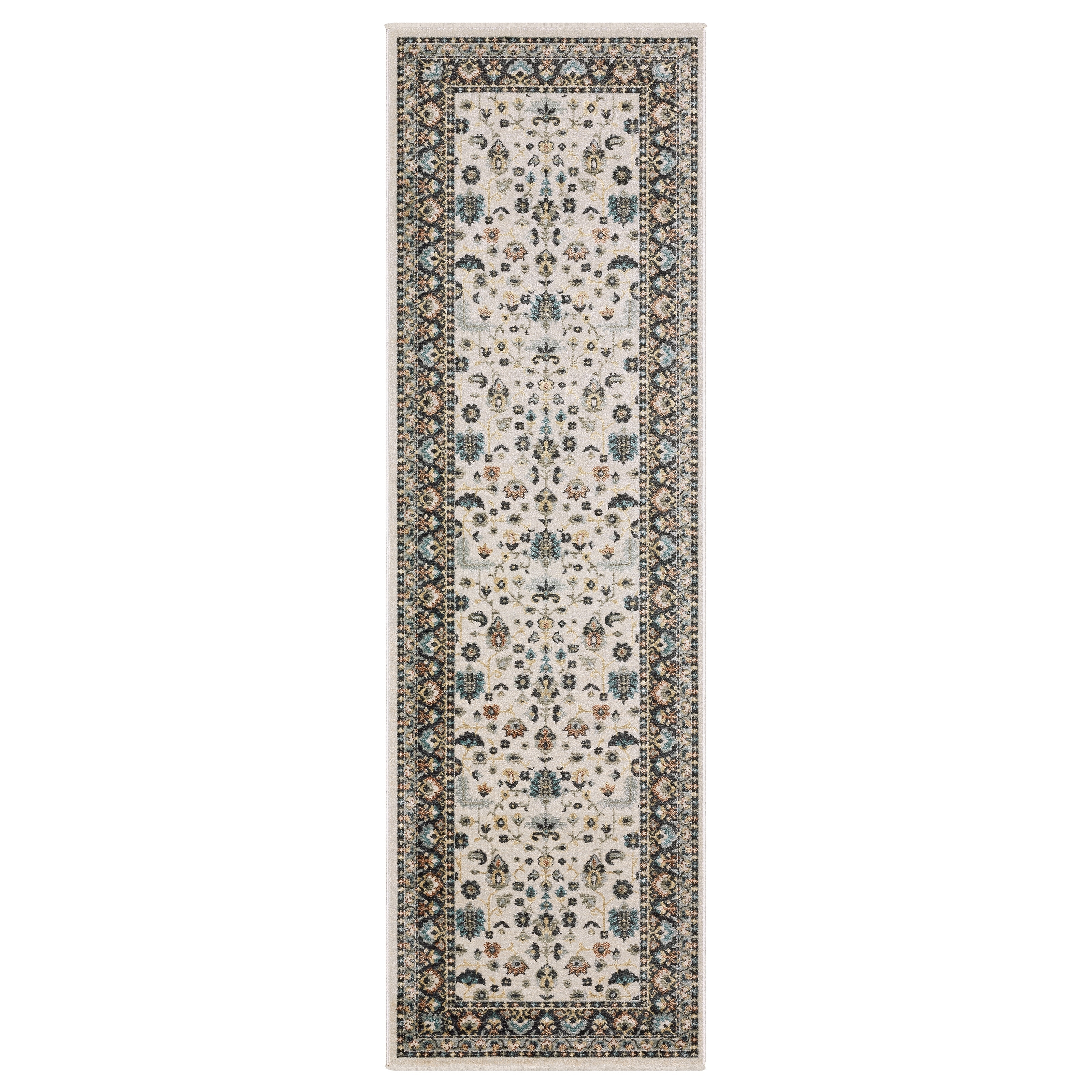 Esme Traditional Floral Border Area Rug