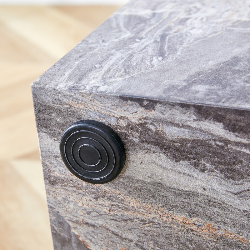 GDFStudio Alaric Wood Coffee Table with Natural Wood or Marble Texture