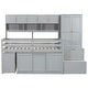 preview thumbnail 8 of 11, Twin Size Wooden Loft Bed with Built-in Wardrobe & Under-bed Desk, Storage Bed with Drawers and Shelves, for Kids Girl Boy, Grey