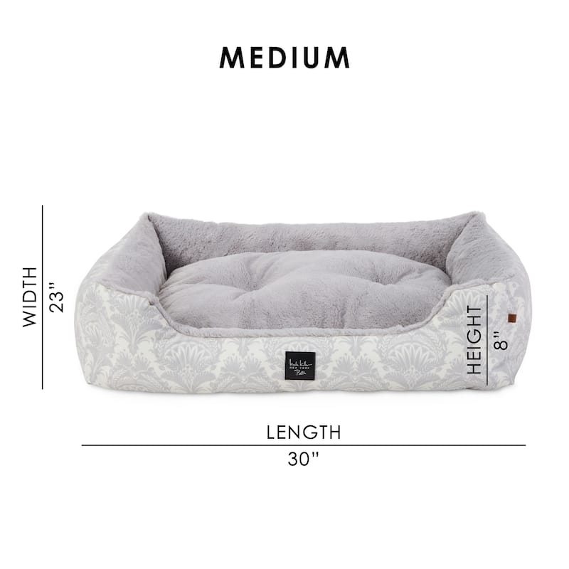 NICOLE MILLER NEW YORK PET Mod Damask Plushy Bolster Cozy & Calming Pet