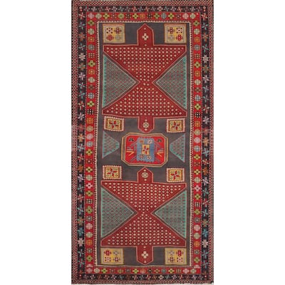 Hand Knotted Oriental 100% Wool Carpet Traditional Tribal Greys & Charcoal Ardebil Area Rug - 9' 10'' X 4' 6''