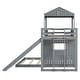 preview thumbnail 10 of 44, Wooden Twin Over Full Bunk Bed,Loft Bed Kids Bed with Playhouse,Farmhouse,Ladder,Slide and Guardrails