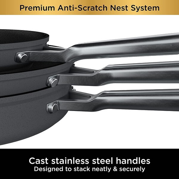 Ninja C59500 Foodi NeverStick Premium 10-Piece Cookware Set - Bed