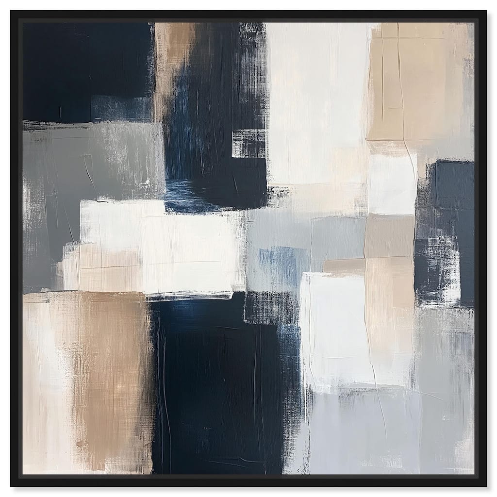 Blue and Tan Abstraction I Canvas by Art Remedy