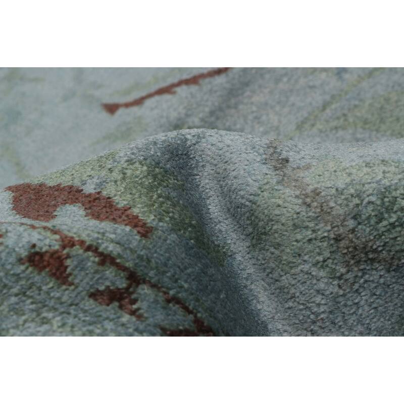 ECARPETGALLERY Hand-knotted Vibrance Blue Wool Rug - 9'0 x 12'2