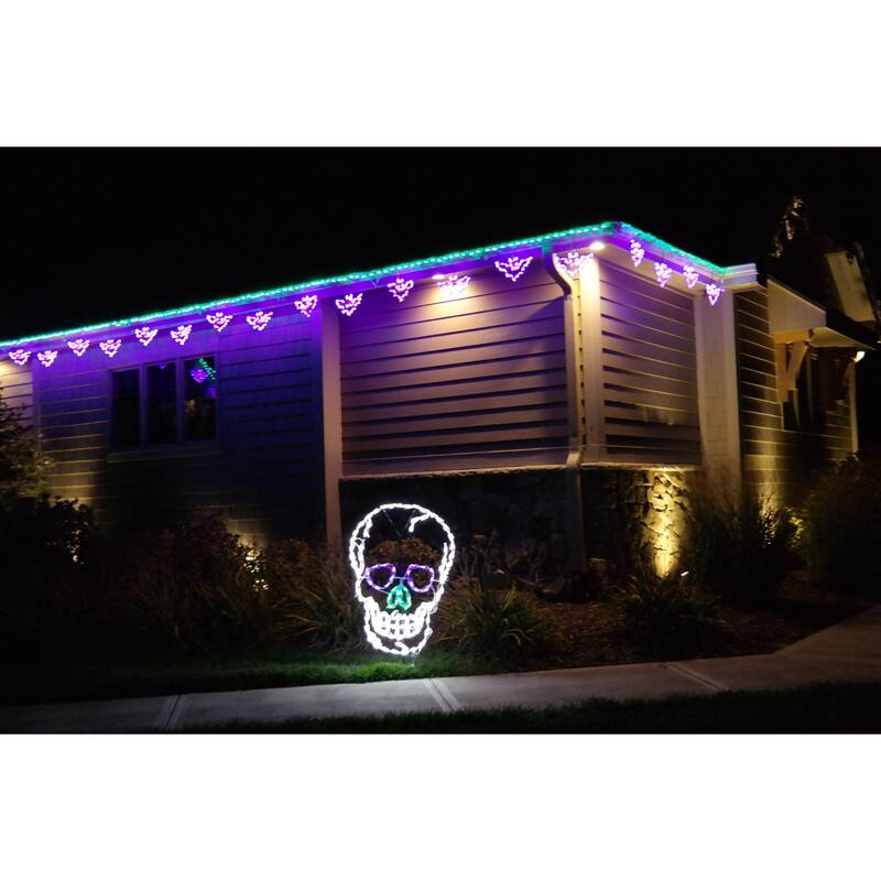 LED Lighted Skull Outdoor Halloween Decoration - 36"