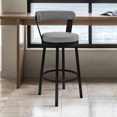 Bryant Counter or Bar Stool in Faux Leather and Metal