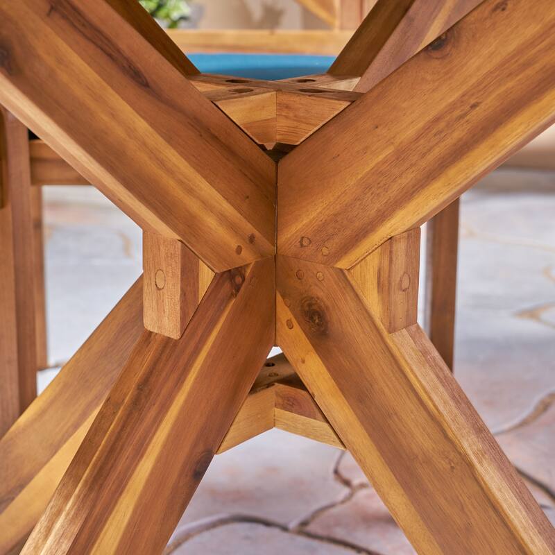 Llano Outdoor 5 Piece Acacia Wood Dining Set by Christopher Knight Home