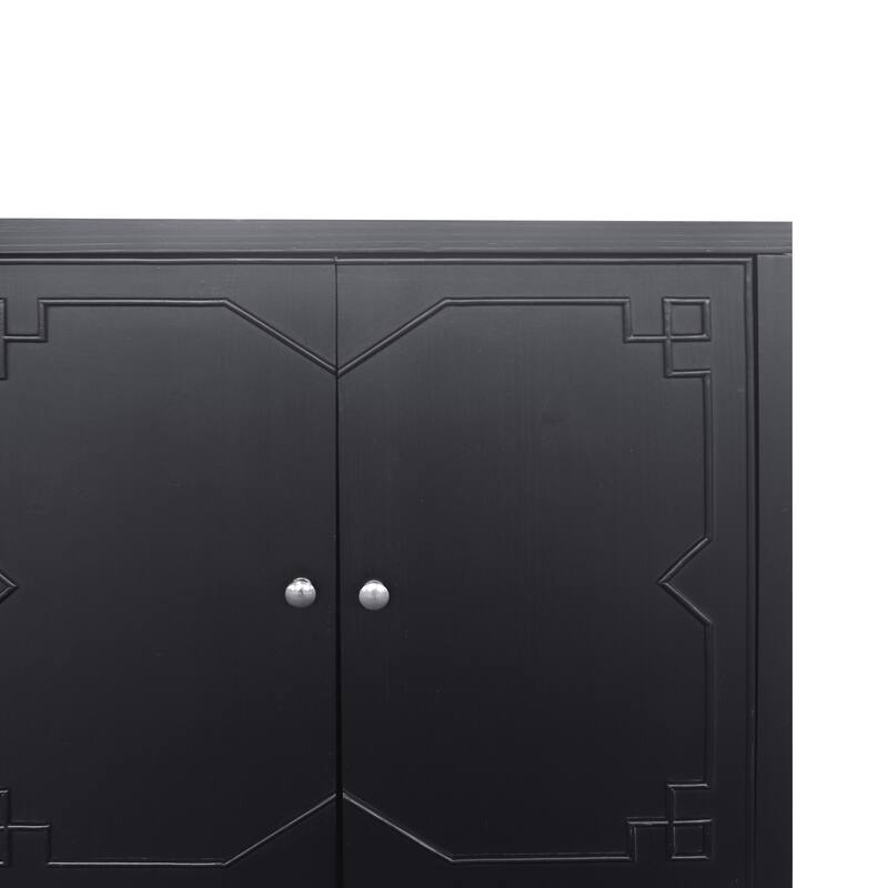 Accent Cabinet 4 Door Wooden Cabinet Sideboard Buffet Server Cabinet Storage Cabinet