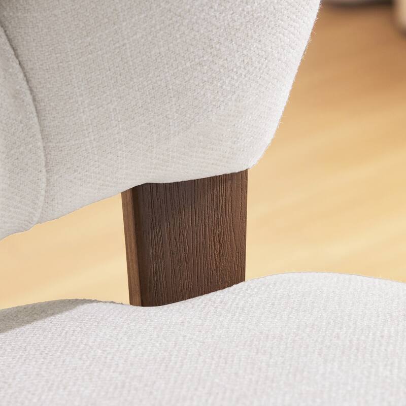 Home Computer Office Chair with Wheels Beige/ Cream/ Grey Adjustable Height, Linen Fabric Upholstered Chair Swivel