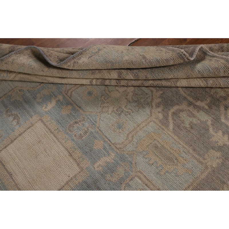 Vegetable Dye Grey Oushak Turkish Area Rug Hand-Knotted Wool Carpet - 6'0"x 8'9"