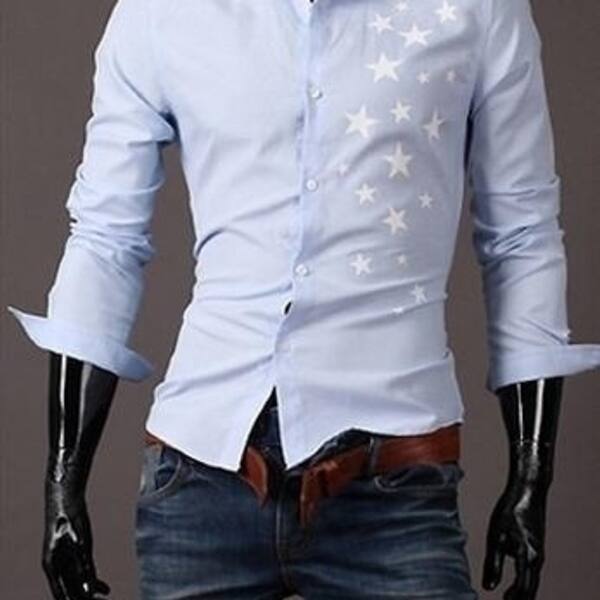 Shop Fashion Men S Long Sleeve Slim Fit Korean Style Five Stars
