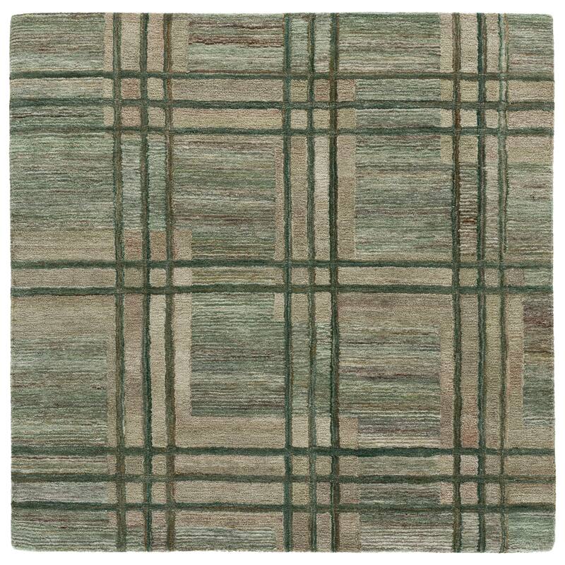 SAFAVIEH Handmade Genre Pieranna Modern Rug - 6' Square - Green/Beige