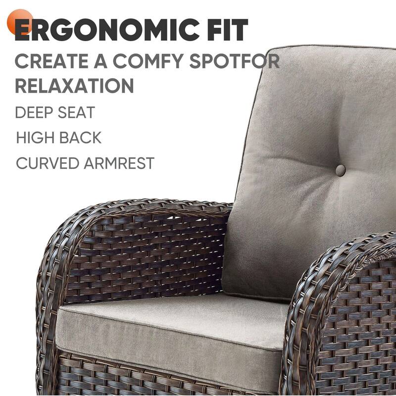 Outdoor Chairs with Fire Pit Table Set