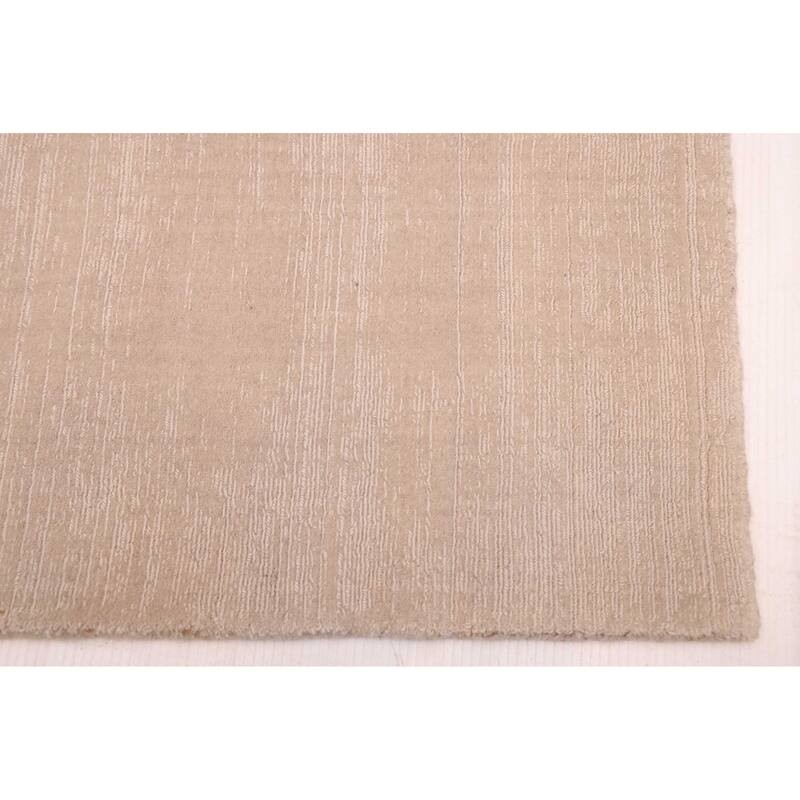 ECARPETGALLERY Hand Loomed Kashkuli Gabbeh Light Khaki Wool Rug - 7'9 x 9'10