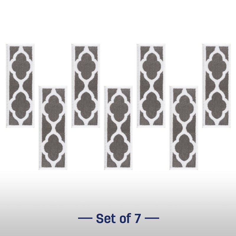 Beverly Rug Stair Treads Carpet Non Slip, Stair Carpet Treads for Wood Stairs Indoor, Trellis, 9''x28''