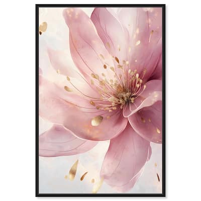 Pink and Gold Bloom Canvas by Art Remedy