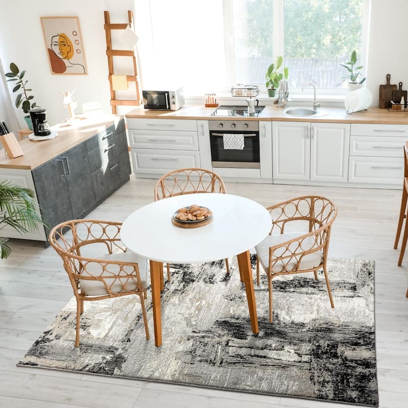 Luxe Weavers Soft Distressed Abstract Area Rug