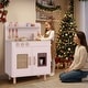 preview thumbnail 14 of 18, Gymax Play Kitchen w/Realistic Ice Maker Stove Accessories & Water