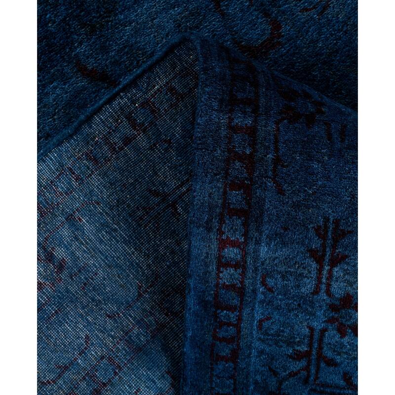 Overdyed One-of-a-Kind Hand-Knotted Area Rug - Blue - 4' 1" x 6' 4"
