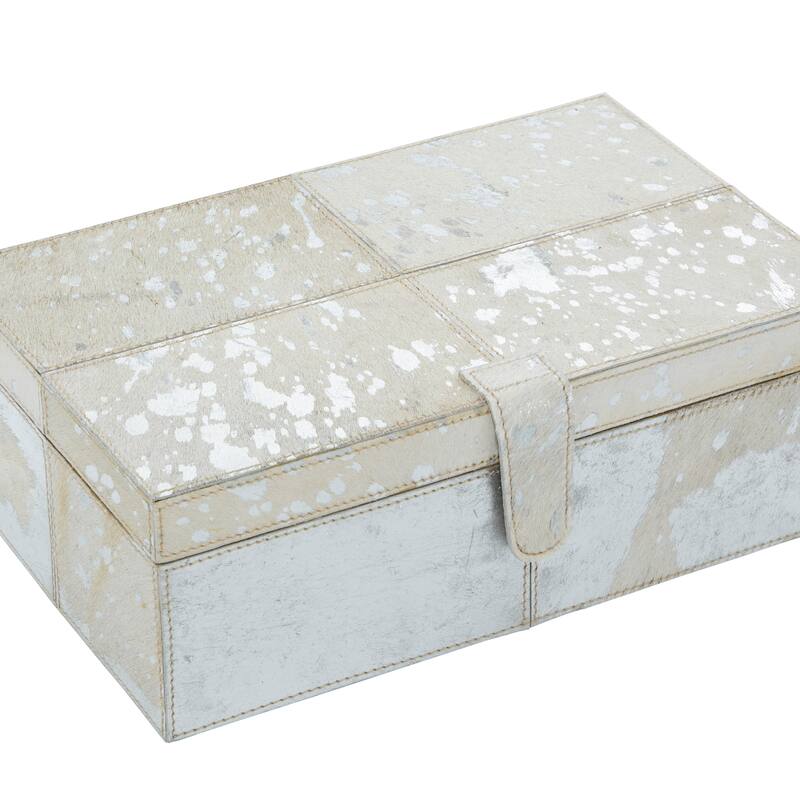 Silver MDF Glam Box (Set of 2) - S/2 14", 17"W