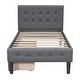 preview thumbnail 6 of 16, Twin Size Upholstered Platform Bed with 2 Drawers