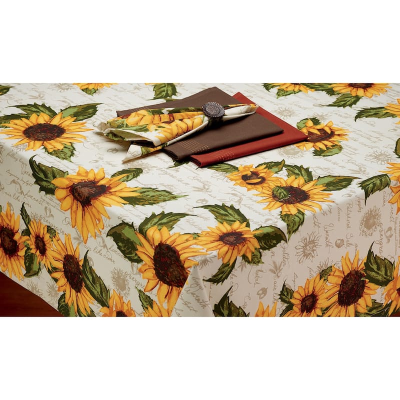 DII Rustic Sunflower Printed Tablecloth - 52 X 52 - On Sale - Bed Bath ...