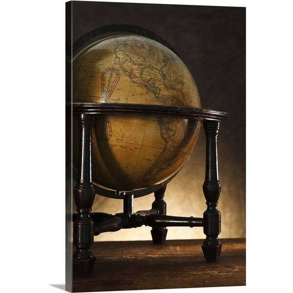 Close Up Of Antique Globe On Table Canvas Wall Art Overstock 16378431