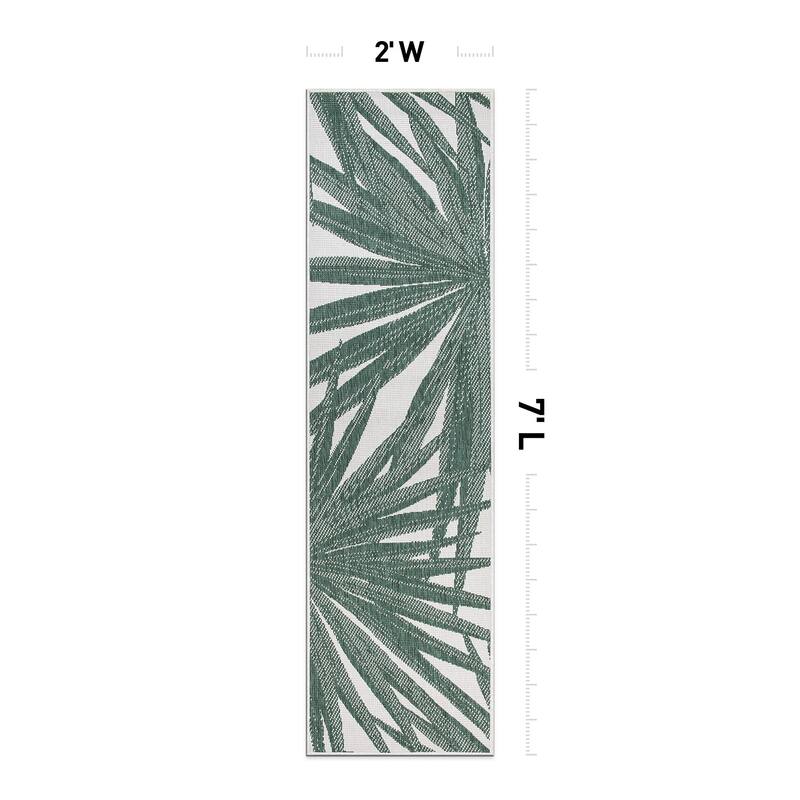 World Rug Gallery Tropical Nature Inspired Indoor/Outdoor Area Rug