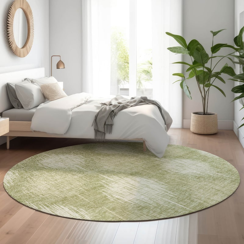 Premium Washable Super Soft Abstract Ombre Mayfield Rug - Aloe - 8' x 8'
